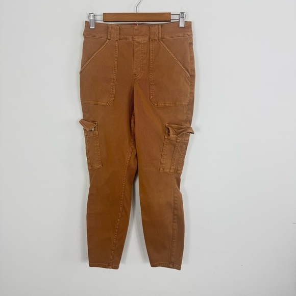 SPANX Stretch Twill High Rise Cargo Skinny Pants in Honey Glow Size Large - Picture 2 of 9